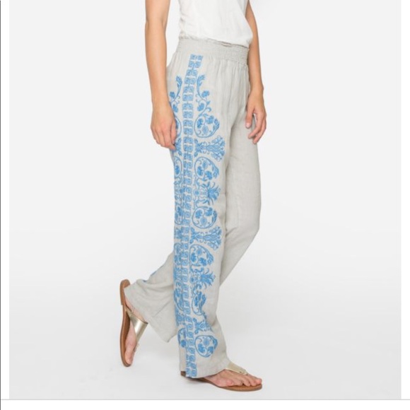 Johnny Was Pants - NEW • Johnny Was • Baja Palazzo Pants Embroidered